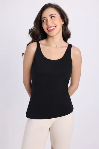 Buy Zivame Knit Cotton Camisole - Black Beauty